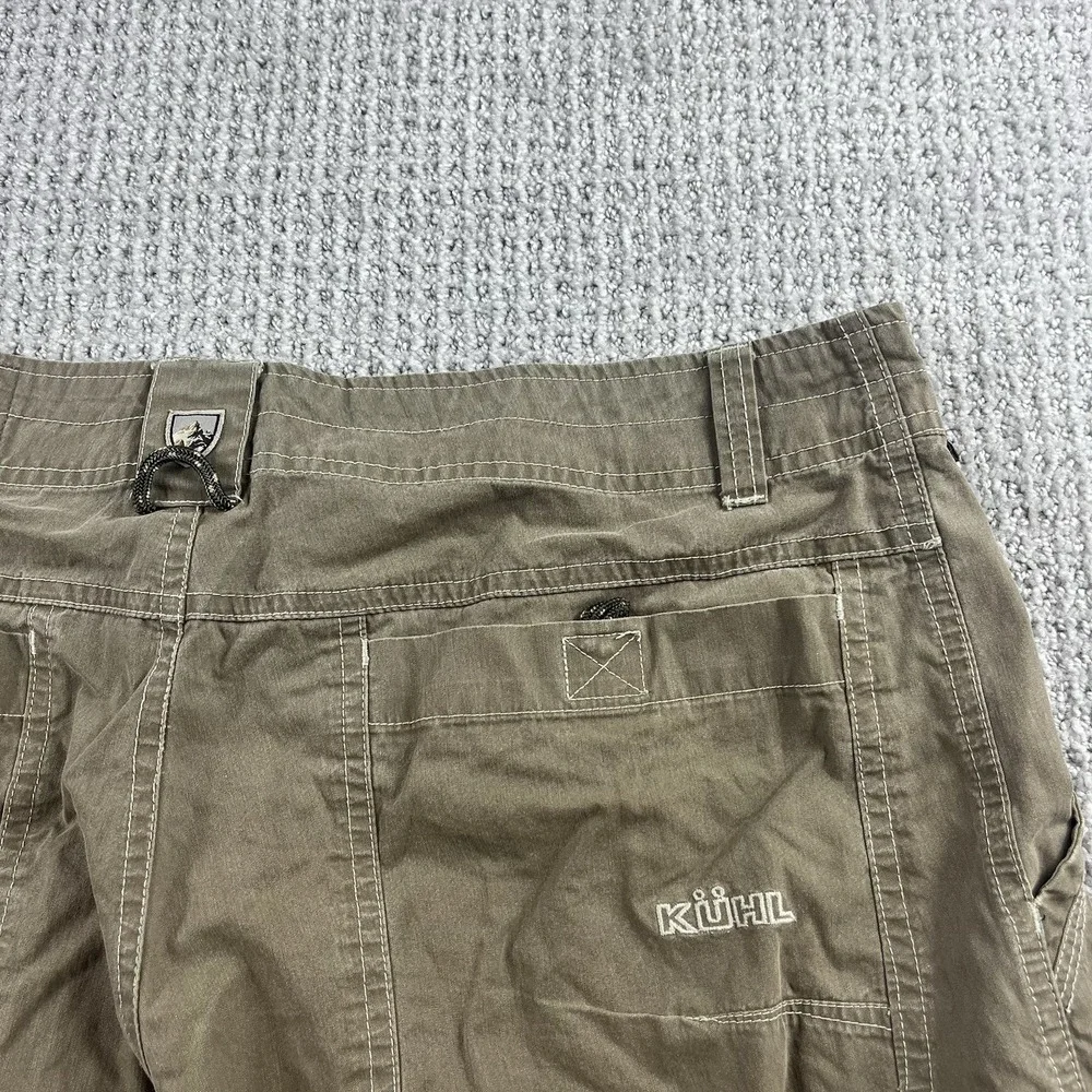 Kuhl Men's Vintage Patina Dye Hiking Shorts Zip Cargo Pockets Size 34 Olive